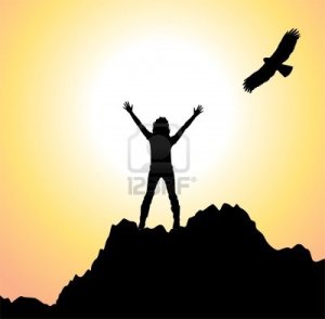 11588232-vector-silhouette-of-a-girl-with-raised-hands-on-top-of-the-mountain-and-flying-bird